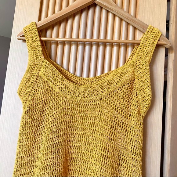 Zara crochet knit midi dress yellow - Picture 5 of 8